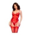 CHILIROSE - CR 4845 CORSET Y MEDIAS ROJO M