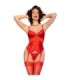 CHILIROSE - CR 4845 CORSET Y MEDIAS ROJO S