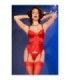 CHILIROSE - CR 4845 CORSET Y MEDIAS ROJO S