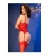 CHILIROSE - CR 4845 CORSET Y MEDIAS ROJO S