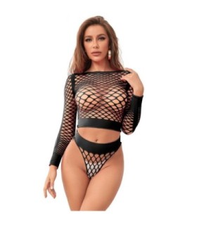 SUBBLIME - 952228 SET DE REJILLA 2 PIEZAS DE MANGA LARGA NEGRO TALLA ÚNICA