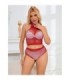 SUBBLIME - 952402 SET DE REJILLA CON BRILLANTES ROJO TALLA ÚNICA