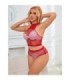 SUBBLIME - 952402 SET DE REJILLA CON BRILLANTES ROJO TALLA ÚNICA