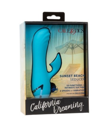 CALEXOTICS - SUNSET BEACH SEDUCER VIBRADOR Y ESTIMULADOR 10 FUNCIONES AZUL