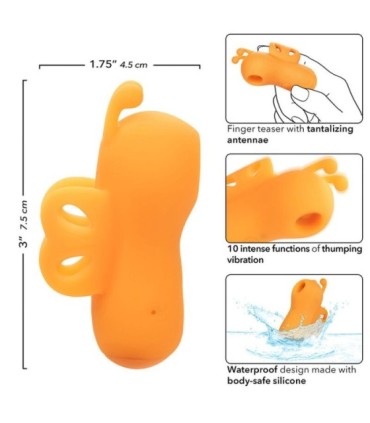 CALEXOTICS - NEON VIBES THE BUZZING VIBE ESTIMULADOR DE DEDO 10 VIBRACIONES NARANJA