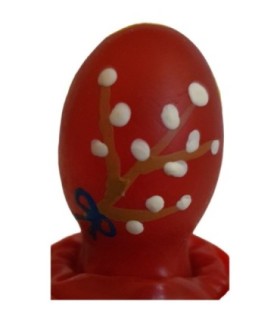 CONDOMERIE - PRESERVATIVO DECORATIVO PINTADO A MANO HUEVO DE PASCUA ROJO