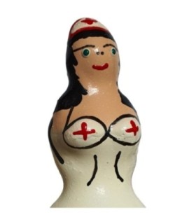 CONDOMERIE - PRESERVATIVO DECORATIVO PINTADO A MANO ENFERMERA NEGRA