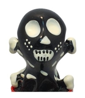 CONDOMERIE - PRESERVATIVO DECORATIVO PINTADO A MANO CALAVERA NEGRA MODELO 2