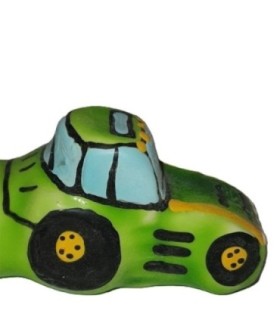 CONDOMERIE - PRESERVATIVO DECORATIVO PINTADO A MANO VERDE TRACTOR XL