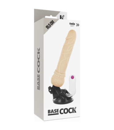 BASECOCK - VIBRADOR REALÍSTICO CONTROL REMOTO NATURAL 19.5 CM -O- 4 CM