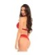 LEG AVENUE - SET DOS PIEZAS PANTIES Y TOP CUELLO HALTER ROJO M/L