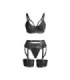 SUBBLIME - 955236 SET SUJETADOR CON LIGUERO BONDAGE NEGRO S/M