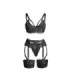 SUBBLIME - 955236 SET SUJETADOR CON LIGUERO BONDAGE NEGRO S/M