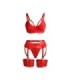 SUBBLIME - 955250 SET SUJETADOR CON LIGUERO BONDAGE ROJO S/M