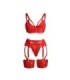 SUBBLIME - 955250 SET SUJETADOR CON LIGUERO BONDAGE ROJO S/M