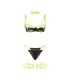 SUBBLIME - 955274 SET SUJETADOR CON COLLAR Y DETALLES PARA PIERNAS VERDE FLUORESCENTE S/M