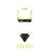 SUBBLIME - 955274 SET SUJETADOR CON COLLAR Y DETALLES PARA PIERNAS VERDE FLUORESCENTE S/M