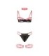 SUBBLIME - 955298 SET SUJETADOR CON COLLAR Y DETALLES PARA PIERNAS ROSA FLUORESCENTE S/M