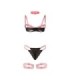 SUBBLIME - 955298 SET SUJETADOR CON COLLAR Y DETALLES PARA PIERNAS ROSA FLUORESCENTE S/M