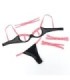 SUBBLIME - 955298 SET SUJETADOR CON COLLAR Y DETALLES PARA PIERNAS ROSA FLUORESCENTE S/M