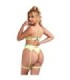 SUBBLIME - 955311 SET SUJETADOR CON ENCAJE Y LIGUEROS VERDE Y AZUL S/M