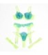 SUBBLIME - 955311 SET SUJETADOR CON ENCAJE Y LIGUEROS VERDE Y AZUL S/M