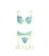 SUBBLIME - 955311 SET SUJETADOR CON ENCAJE Y LIGUEROS VERDE Y AZUL S/M