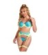 SUBBLIME - 955328 SET SUJETADOR CON ENCAJE Y LIGUEROS VERDE Y AZUL L/XL