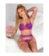 SUBBLIME - 955366 SET SUJETADOR CON ENCAJE Y LIGUEROS ROSA Y MORADO L/XL