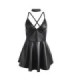 SUBBLIME - 955380 VESTIDO CON TIRANTES DE CUERO NEGRO L/XL