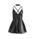 SUBBLIME - 955380 VESTIDO CON TIRANTES DE CUERO NEGRO L/XL