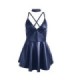 SUBBLIME - 955427 VESTIDO CON TIRANTES DE CUERO AZUL L/XL
