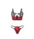 SUBBLIME - 955533 CONJUNTO SUJETADOR CON CREMALLERA DE MALLA DE CHAROL ROJO S/M