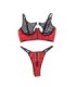 SUBBLIME - 955533 CONJUNTO SUJETADOR CON CREMALLERA DE MALLA DE CHAROL ROJO S/M