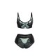 SUBBLIME - 955557 CONJUNTO SUJETADOR CON CREMALLERA DE MALLA DE CHAROL VERDE S/M