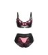 SUBBLIME - 955588 CONJUNTO SUJETADOR CON CREMALLERA DE MALLA DE CHAROL ROSA L/XL
