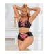 SUBBLIME - 955588 CONJUNTO SUJETADOR CON CREMALLERA DE MALLA DE CHAROL ROSA L/XL