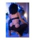 CHILIROSE - CR 4851 SET TOP NEGRO Y LEGGINS CON COMPLEMENTOS DORADOS S