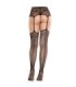 LEG AVENUE - MEDIAS DE ENCAJE CON CRUZ Y PORTALIGAS NEGRO