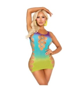 LEG AVENUE - MINI VESTIDO SIN COSTURAS Y ABERTURAS OCEAN