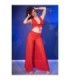 CHILIROSE - CR  4857 SET TOP Y PANTALONES ROJO TALLA L