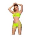 CHILIROSE - CR 4866 SET TOP Y SHORT VERDE NEÓN S/M