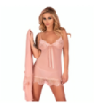 LIVCO CORSETTI FASHION - HYEONA 1710 BABYDOLL + TANGA ROSA M