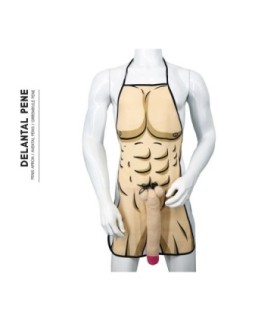 DIABLO PICANTE - DELANTAL CON PENE 3D MUSCULOSO Y ATREVIDO