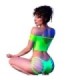 CHILIROSE - CR 4433 TOP & SHORTS VERDE S/M