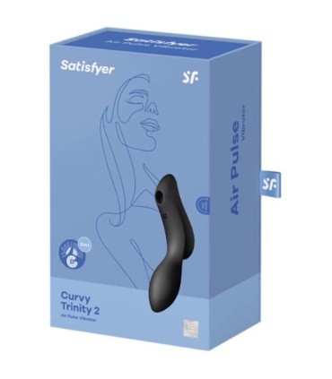 SATISFYER - CURVY TRINITY 2 ESTIMULADOR Y VIBRADOR NEGRO