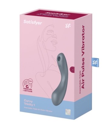 SATISFYER - CURVE TRINITY 1 AIR PULSE VIBRATION GRIS