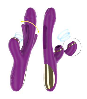 INTENSE - ATENEO VIBRADOR MULTIFUNCIÓN RECARGABLE 7 VIBRACIÓNES CON LENGUA OSCILANTE Y SUCCIONADOR MORADO