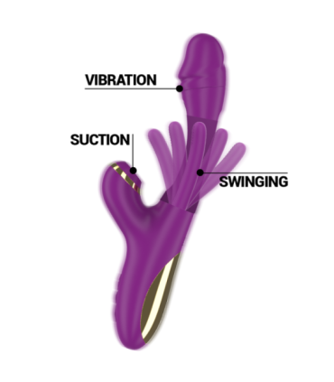 INTENSE - ATENEO VIBRADOR MULTIFUNCIÓN RECARGABLE 7 VIBRACIÓNES CON LENGUA OSCILANTE Y SUCCIONADOR MORADO