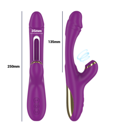 INTENSE - ATENEO VIBRADOR MULTIFUNCIÓN RECARGABLE 7 VIBRACIÓNES CON LENGUA OSCILANTE Y SUCCIONADOR MORADO